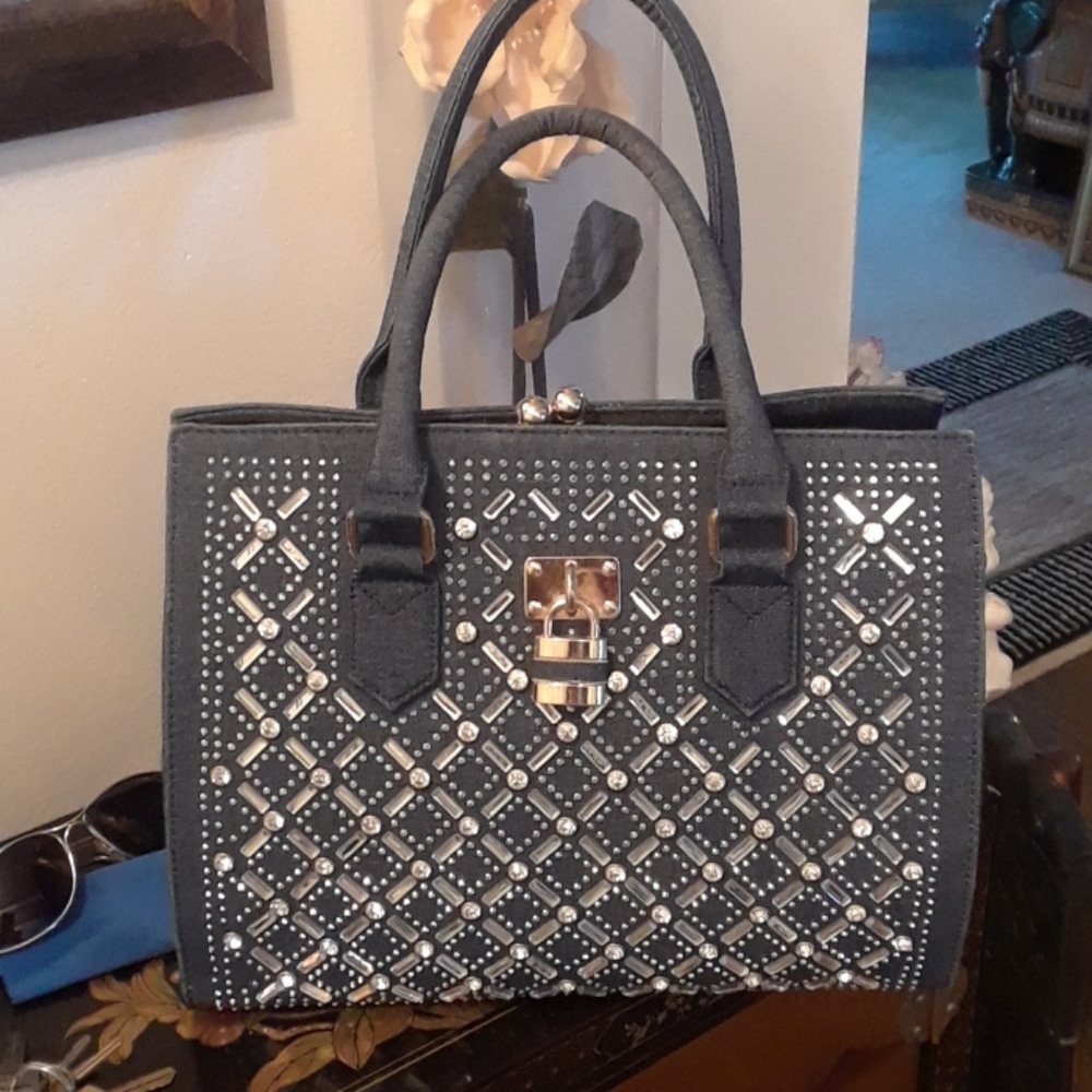 Denim Rhinestone Purse - Picture 7 of 7